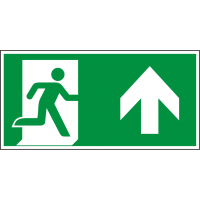 Emergency Exit + Arrow Up Sign (ISO 7010)